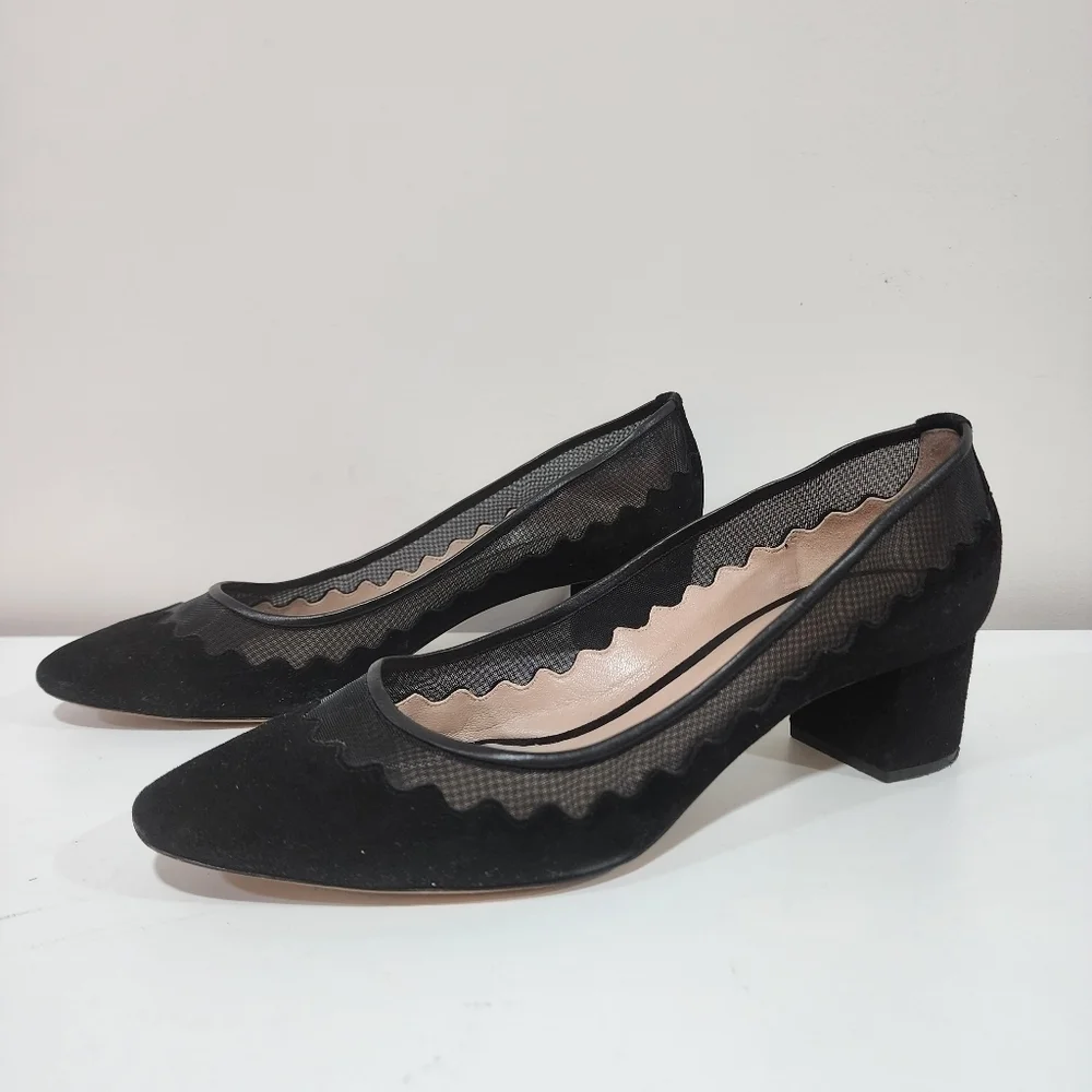 Chloe bridget scallop pumps, size 39.5